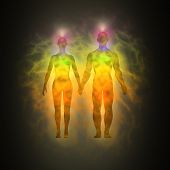 stock photo of body  - Illustration of human energy body silhouette with - JPG 