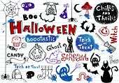 foto of sculling  - Halloween doodle set - JPG 