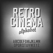 stock photo of industrial  - Old cinema styled alphabet - JPG 