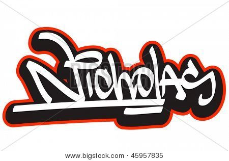 How to write nick in graffiti image