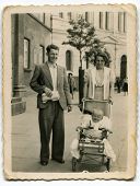 stock photo of  photo  - Vintage photo of happy family - JPG 
