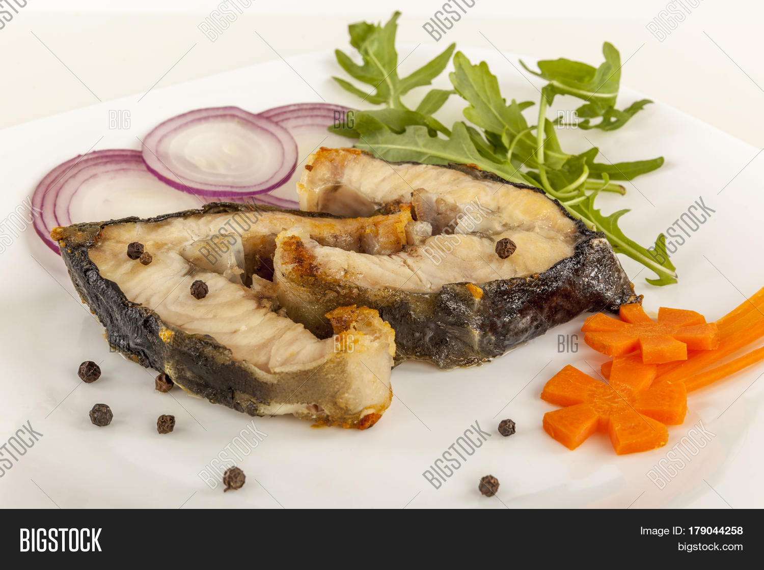 Image et photo de Prepared Sturgeon. Dishes Made Bigstock