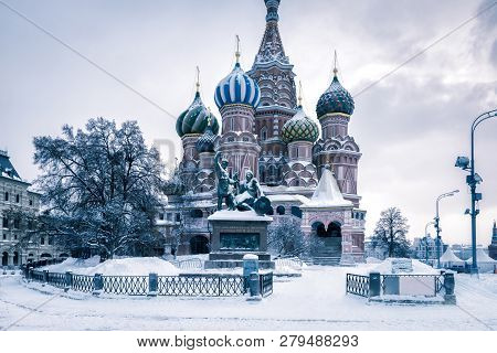 Poster: St Basils Cathedral In Cold