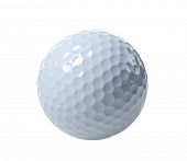 stock photo of golf  - Golf ball isolated on white - JPG 