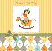 picture of horse  - baby boy shower shower with wood horse toy - JPG 