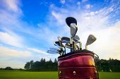 picture of golf  - Professional golf gear on the golf field - JPG 
