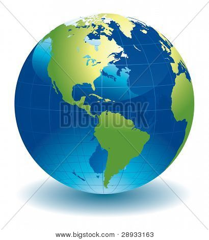 Picture or Photo of World globe - editable vector illustration