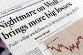 stock photo of newspaper  - Nightmare on Wall Street  - JPG 