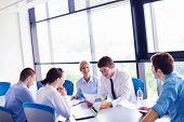picture of group  - Group of happy young  business people in a meeting at office - JPG 