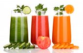 picture of health  - Fresh vegetable juices isolated on white - JPG 