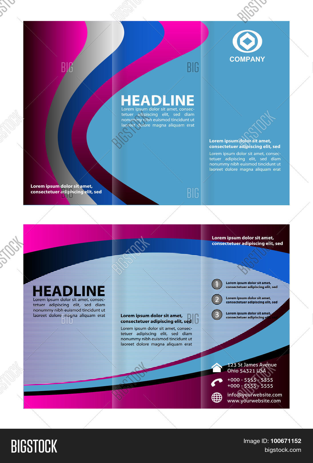 Tri fold Brochure Vector Photo (Free Trial) Bigstock