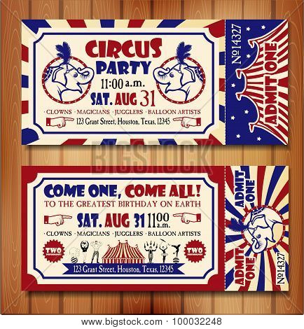 Birthday card with Circus Ticket