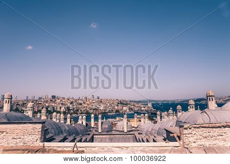 high view of bosphorous sea and Istanbul city