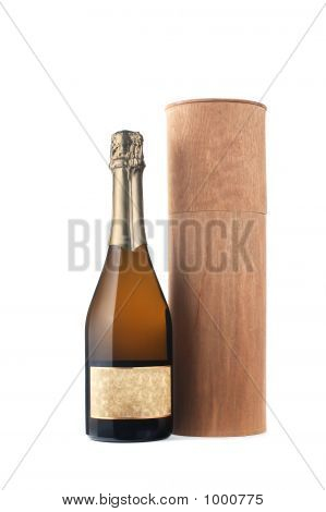 Champagne flaske Whit trækasse