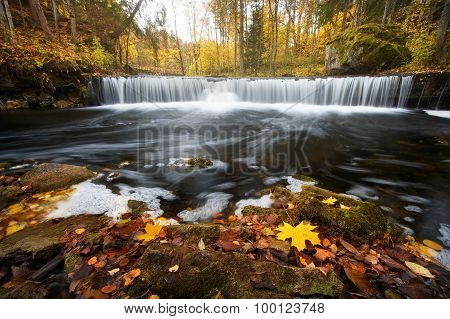 waterfall in autumn
