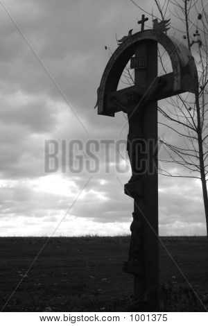 Ježíš dřevěný kříž