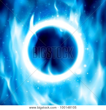 Ring of Fire. Vector Fiery Circle Background