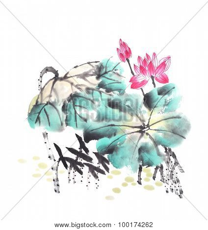 Chinese painting of a Lotus