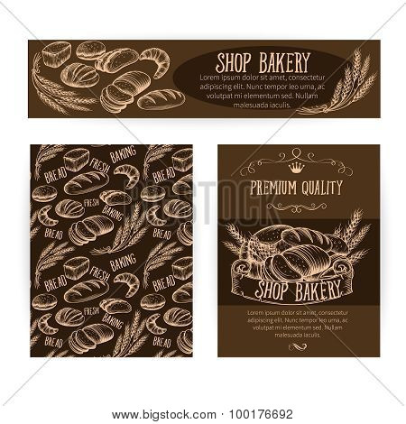 Corporate identity set design with baking and bread.
