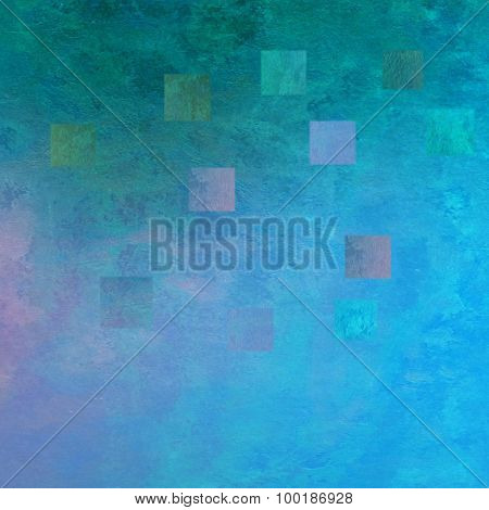 Colorful Mosaik Watercolors On Textured Paper - Abstract Backround