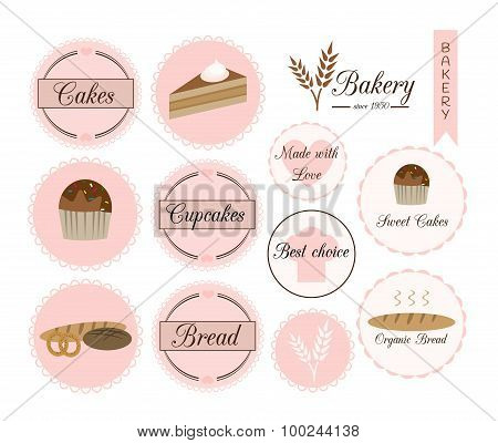 Badges And Labels For Bakery.