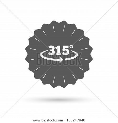 Angle 315 degrees sign icon. Geometry math symbol