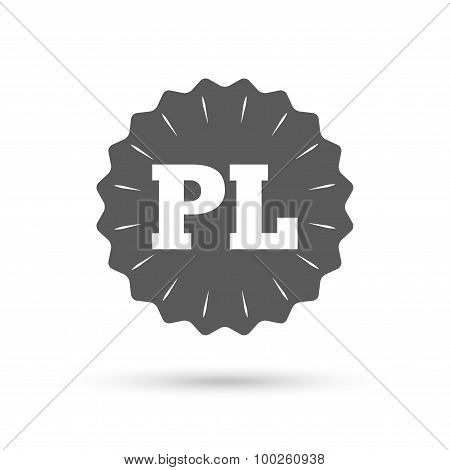Polish language sign icon. PL translation