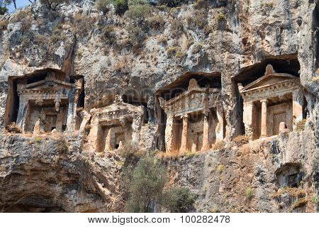 Ancient Lycian Tombs And Ruins Of Caunos, Dalyan, Turkey