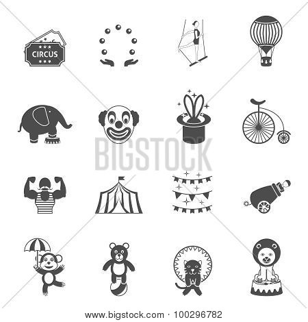 Chapito circus icons set black
