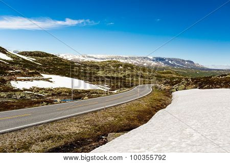 Hardangervidda Road In Norway
