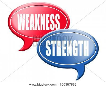 strength or weakness strong or weak points overcome problems accept the challenge to success