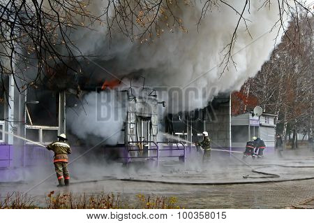 Fire in a house