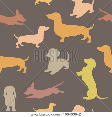 Seamless pattern with dog