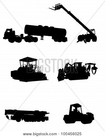 Construction Machinery Silhouettes