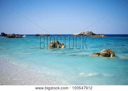 Kathisma Beach, Lefkada Island In Ionian Sea, Greece.