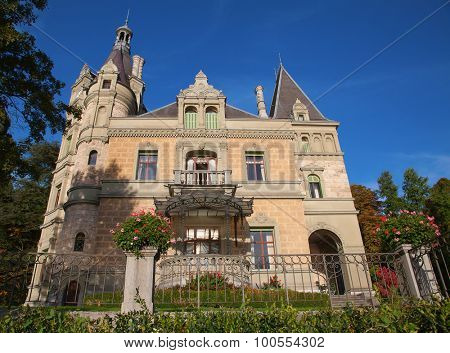 Hunegg castle on the lake Thun, Switzerland