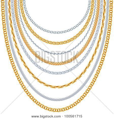 Gold chains vector background
