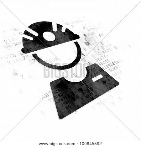 Manufacuring concept: Factory Worker on Digital background