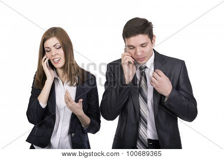 Telecommunications Business People Man and Woman