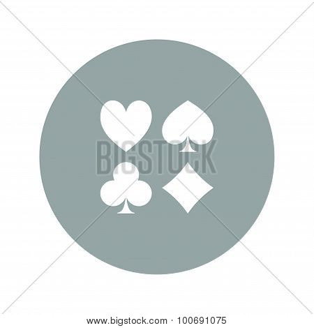 Vector Playing Card Suit Icon Symbol Set.