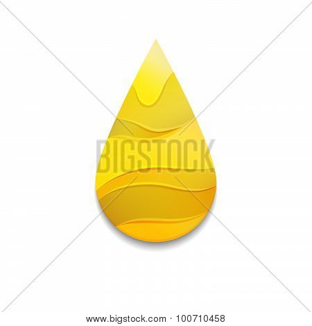Yellow Oil Drop with Waves