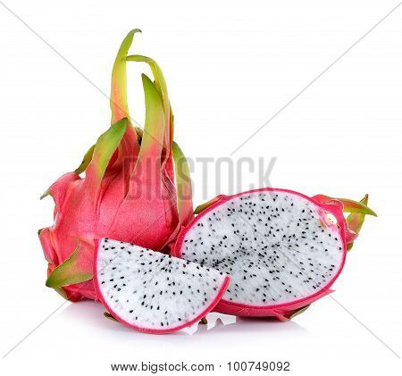 Dragonfruit Isolated On The White Background