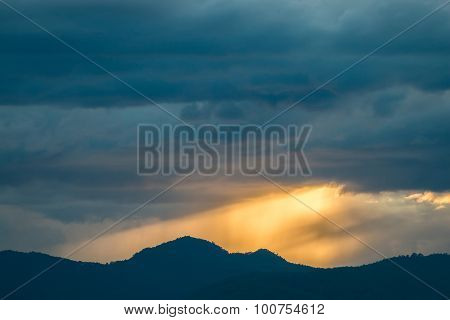 Nimbus Or Rain Clouds Forming In The Sky During The Rainy Season.