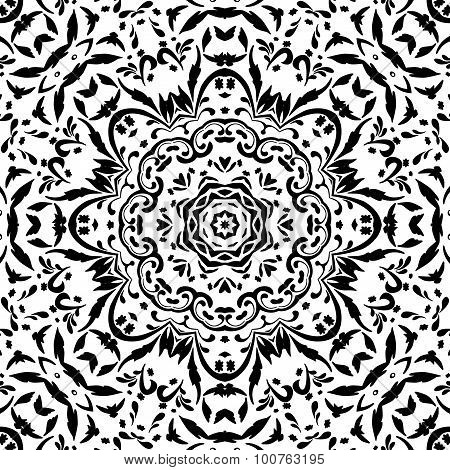 Abstract seamless outline pattern