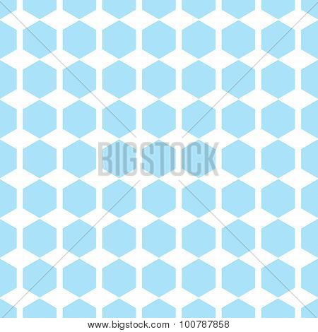 Vector geometric blue seamless patterns. Hexagon simple background