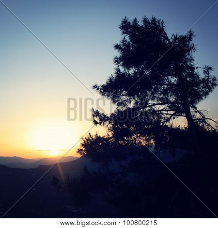 Sunset In The Mountains Near Adrasan, Antalya Province, Turkey.