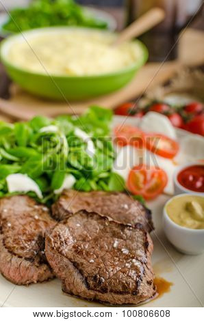 Beef Steak With Salad
