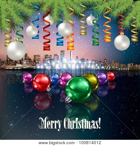 Abstract Background With Christmas Decorations