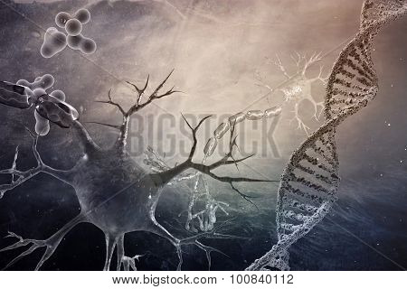 3d Illustration Human Dna Strand. Dna, Or Deoxyribonucleic Acid, Is The Hereditary Material In Human