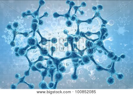 3d Illustration Of The Molecular Structure Of The Cell